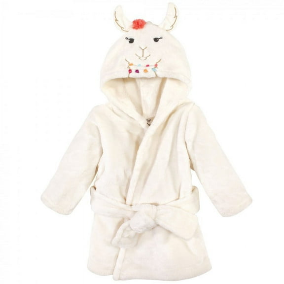 Little Treasure Baby Girl Plush Bathrobe, Llama, 0-9 Months