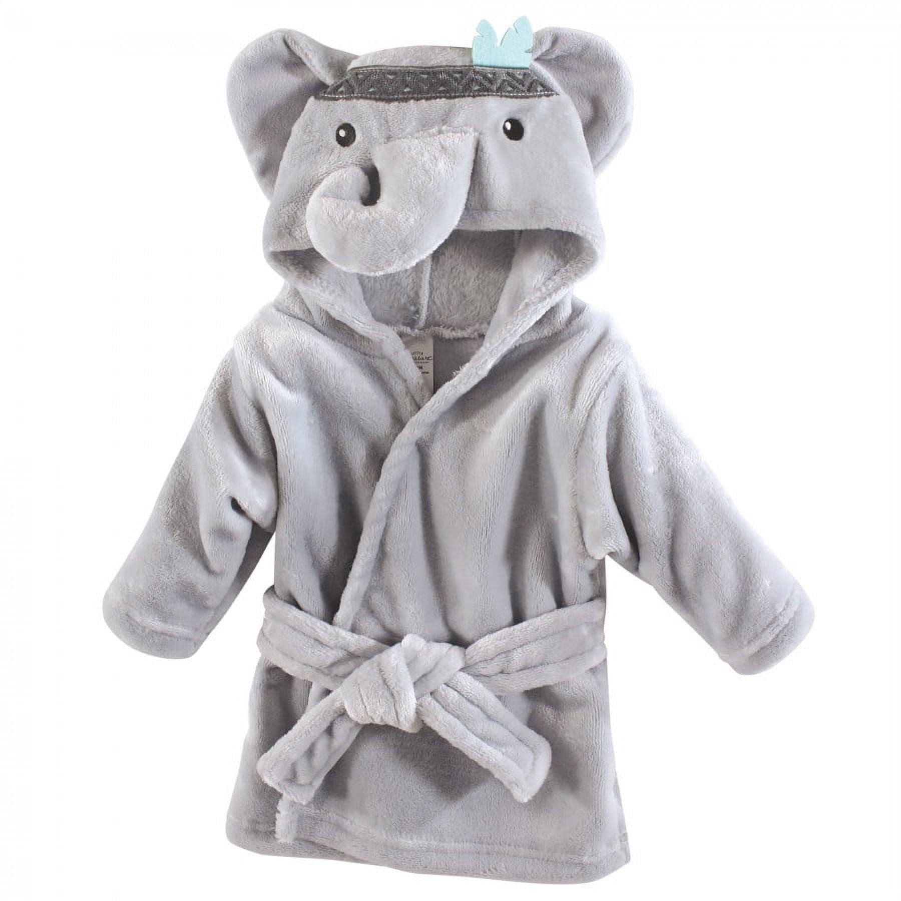 Little Treasure Baby Unisex Plush Bathrobe, Elephant, 09M