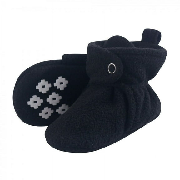 Little Treasure Baby and Toddler Cozy Fleece Booties, Black, 18-24 Months
