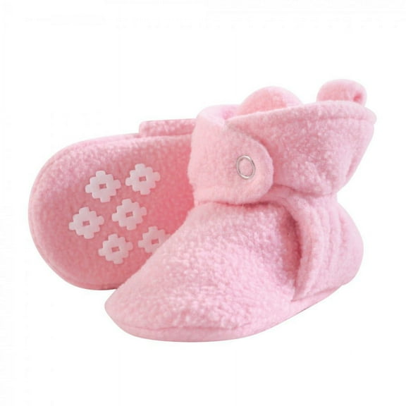 Little Treasure Baby and Toddler Girl Cozy Fleece Booties, Light Pink, 18-24 Months