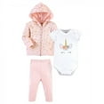 thumbnail image 1 of Little Treasure Baby and Toddler Girl Hoodie, Bodysuit or Tee Top, and Pant Set, Unicorn Baby, 12-18 Months, 1 of 2