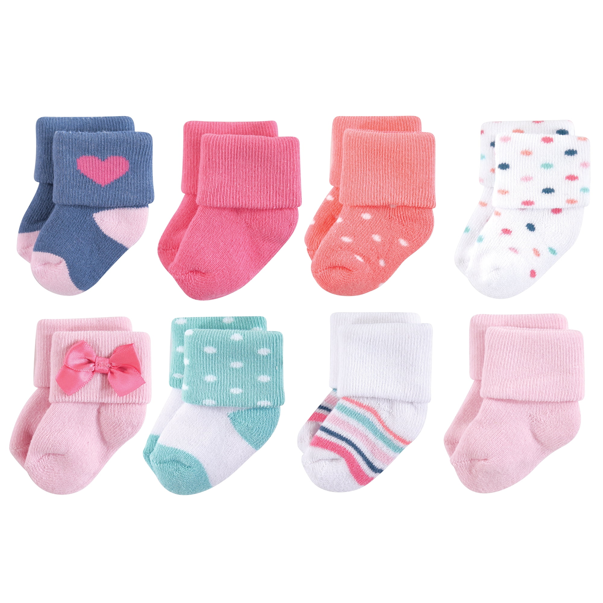 Little Treasure Basics Infant Baby Cozy Terry Socks 8-Pack, Festive Sprinkles, 6-12 Months