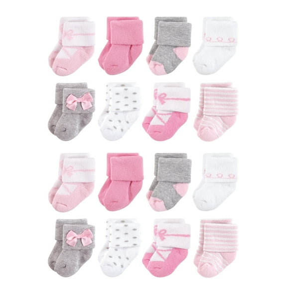 Little Treasure Cotton Rich Terry Socks 16-Pack, Ballerina, 6-12 Months