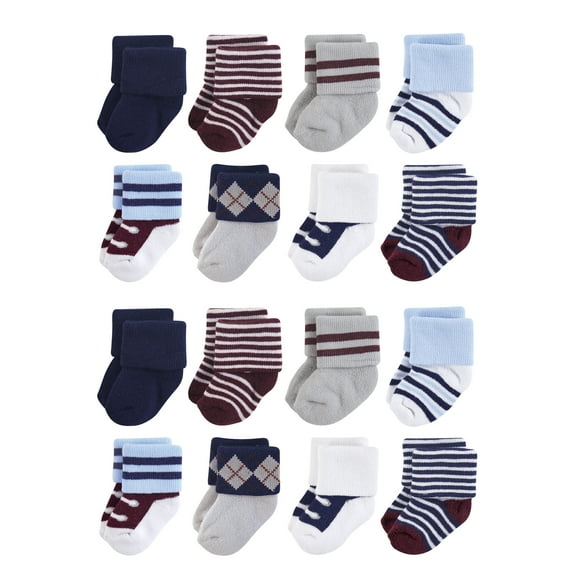 Little Treasure Cotton Rich Terry Socks 16-Pack, Genius, 6-12 Months