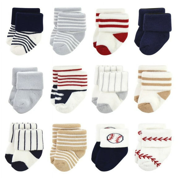 Little Treasure Infant Boy Newborn Socks, Baseball, 0-6 Months