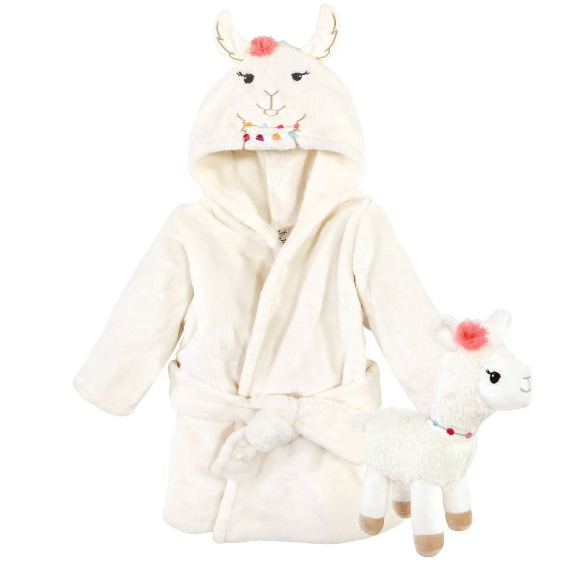 Little Treasure Infant Girl Plush Bathrobe and Toy Set, Llama, 0-9 ...