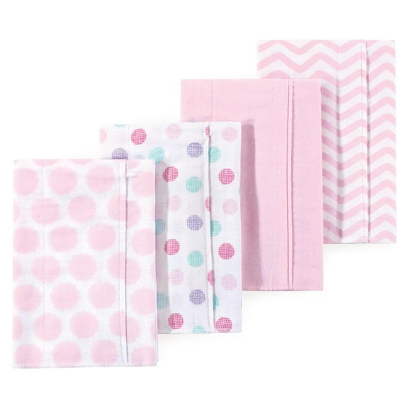 Little Treasure Luvable Friends Flannel Burp Cloths 4pk, Blush Polka