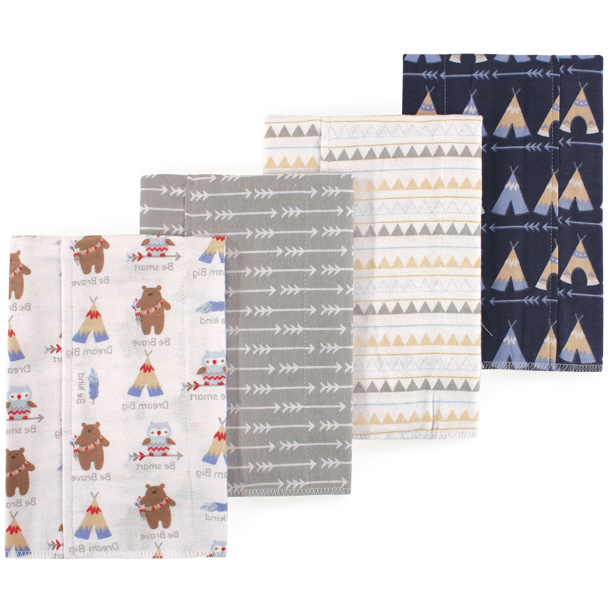 Little Treasure Luvable Friends Flannel Burp Cloths 4pk, Forest Bear