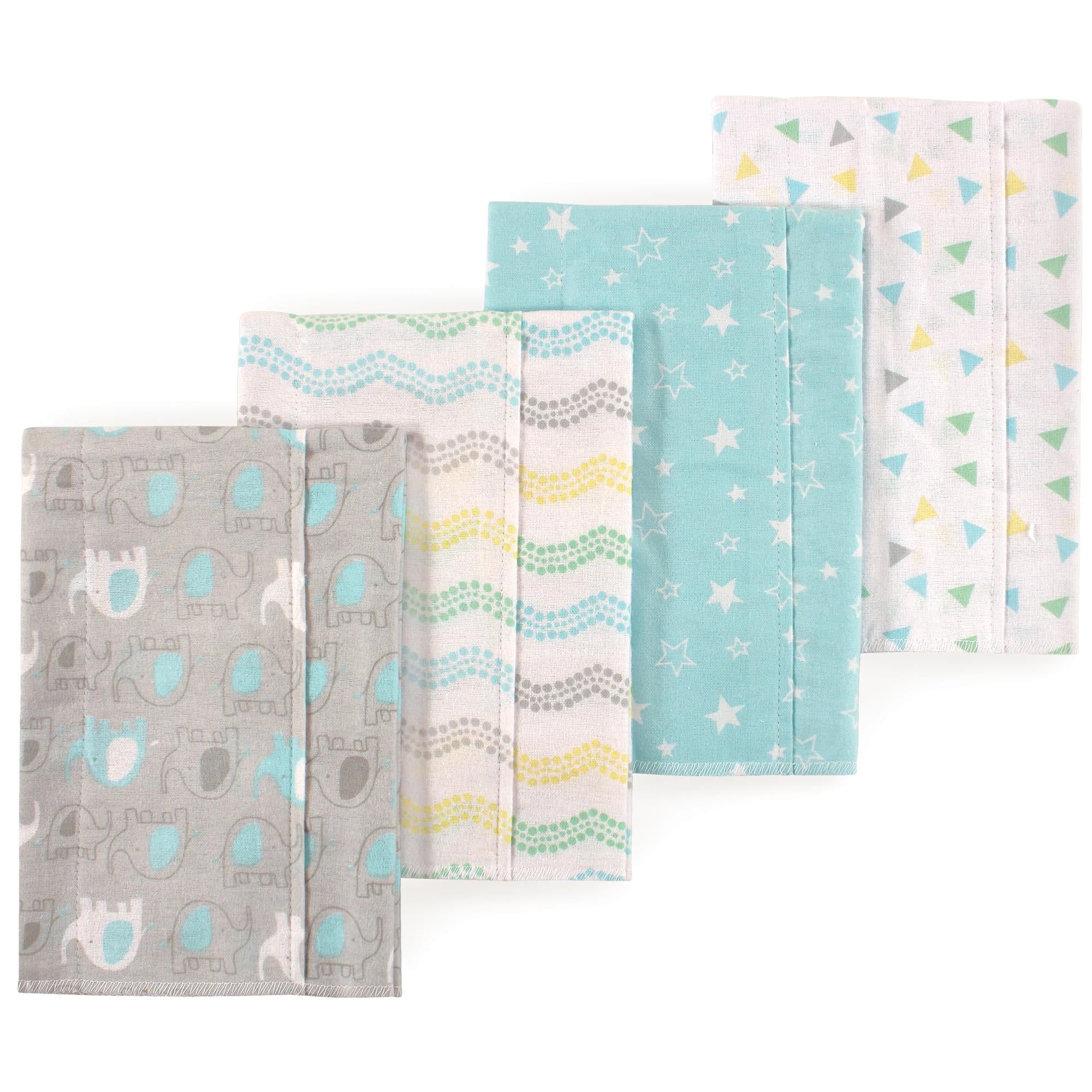 Little Treasure Luvable Friends Flannel Burp Cloths 4pk, Gentle Elephant