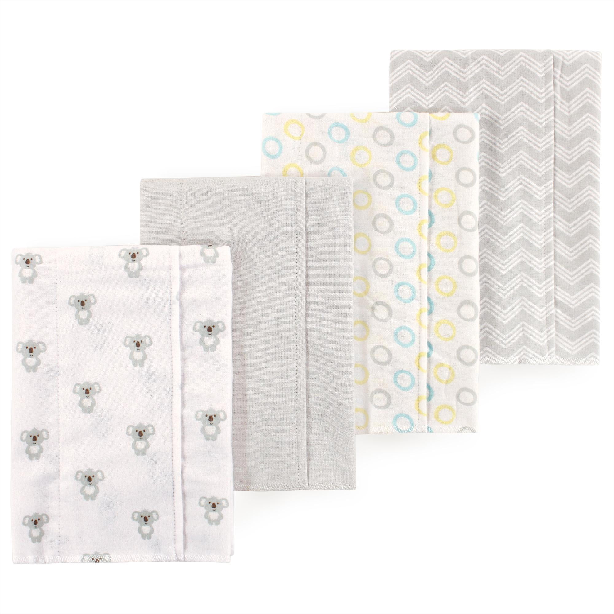 Little Treasure Luvable Friends Flannel Burp Cloths 4pk, Gray Koala