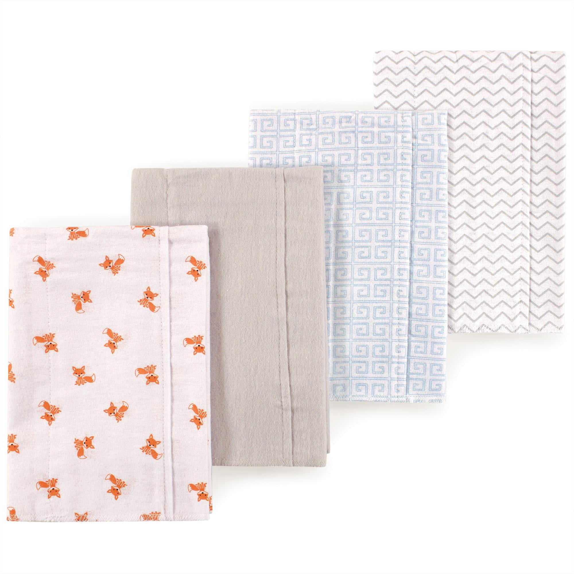 Little Treasure Luvable Friends Flannel Burp Cloths 4pk, Orange Fox
