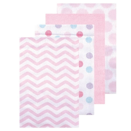 Little Treasure Luvable Friends Flannel Receiving Blankets 4pk, Blush Polka