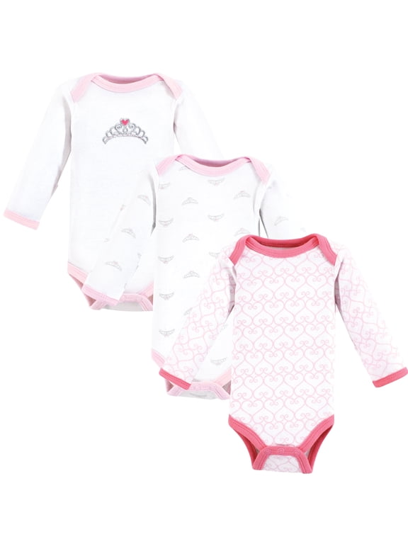 Luvable Friends Preemie Long Sleeve Bodysuit 3pk, Princess