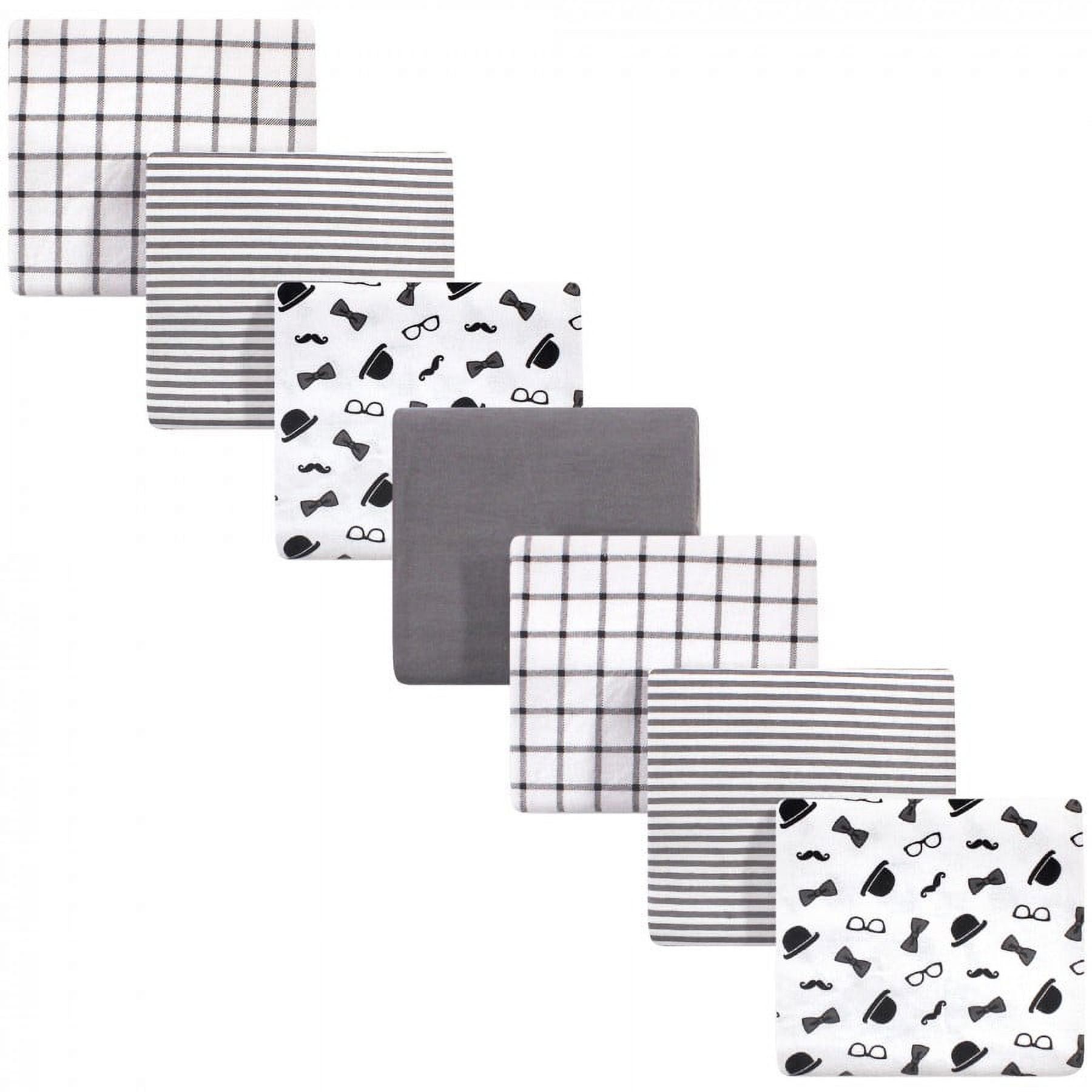 Little Treasure Baby Boy Cotton Flannel Receiving Blankets, Gentleman 7-Pack, One Size