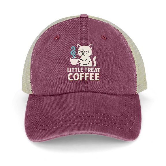 Little Treat Coffee Wine Red Baseball Cap for Men Women, Adjustable Snapback Hats Trucker Hat
