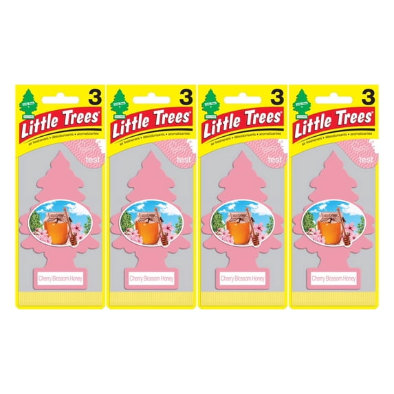 Little Trees 3 Pcs. Cherry Blossom Honey Air Freshener (Pack of 4)