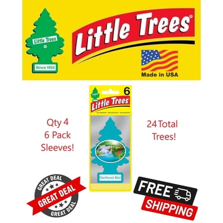 Little Trees 60106 Rainforest Mist Hanging Air Freshener for Car & Home 24 Pack
