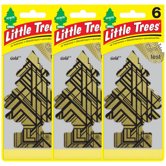 Little Trees 60210 Gold Scented Hanging Air Freshener for Car & Home 6 Pack!