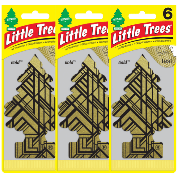 Little Trees 60210 Gold Scented Hanging Air Freshener for Car & Home 6 Pack!