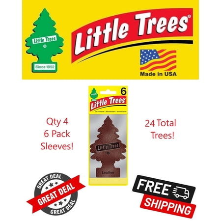 Little Trees 60290 Leather Scented Hanging Air Freshener for Car & Home 24 Pack!