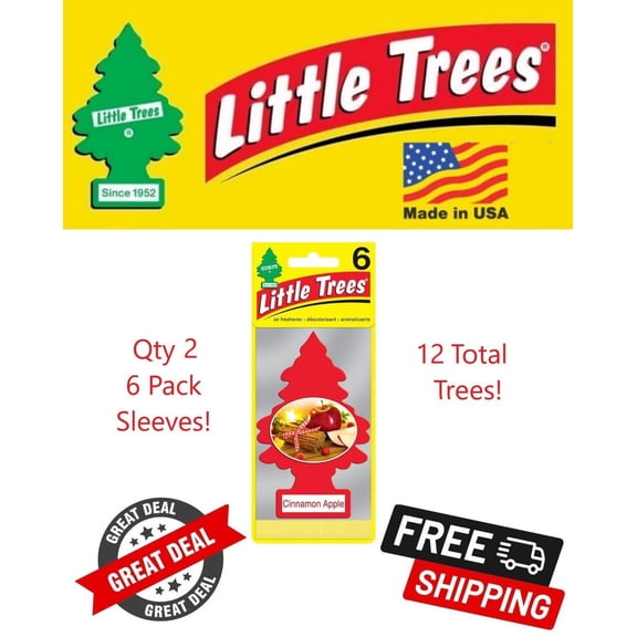 Little Trees 60338 Cinnamon Apple Hanging Air Freshener for Car & Home 12 Pack!