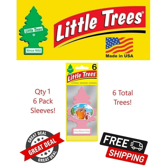 Little Trees 60476 Cherry Blossom Honey Air Freshener for Car & Home 6 Pack!