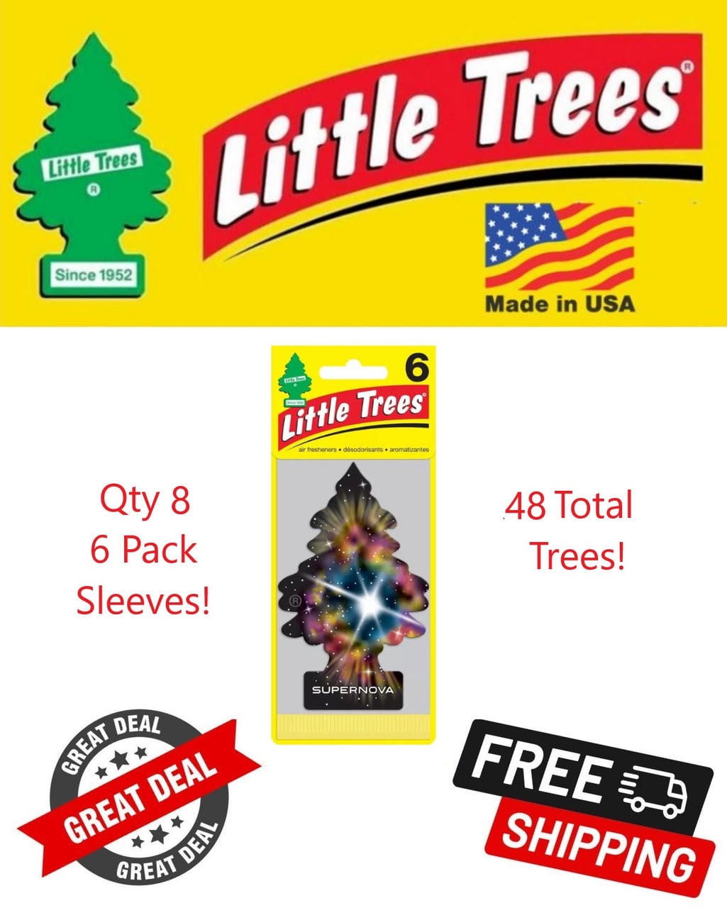 Little Trees 67303 Supernova Hanging Air Freshener for Car & Home 48 Pack!