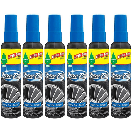 Little Trees Air Freshener Spray Premium Fragrance NEW CAR For Auto or Home On The Go Freshness 3.5 oz. Bottles, 6 Pack Boxed