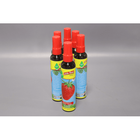 Little Trees Air Freshener Spray Premium Fragrance Strawberry 3.5 oz. Bottles, 6 Pack Boxed