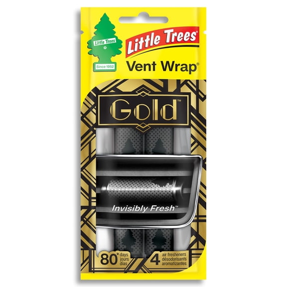 Little Trees Air Freshener Vent Wrap Gold Fragrance 4-Pack