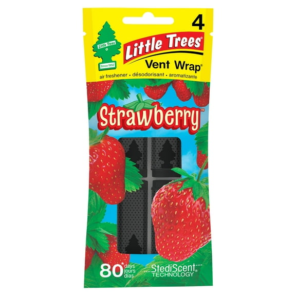 Little Trees Air Freshener Vent Wrap Strawberry Fragrance 4-Pack