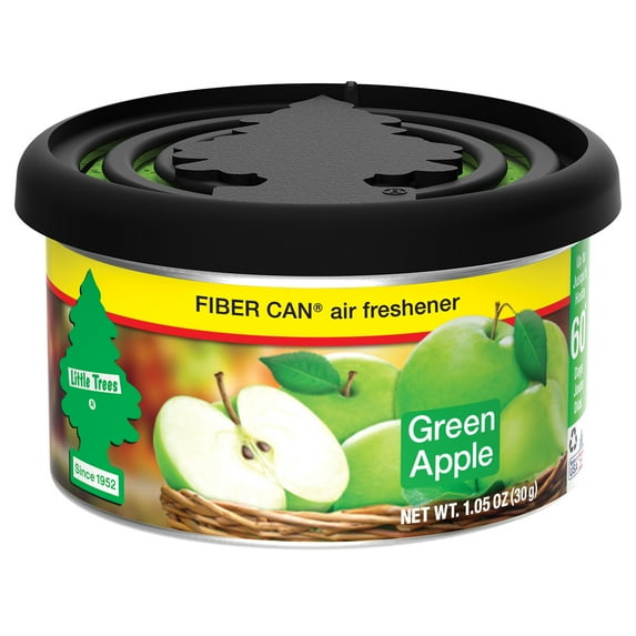 Little Trees Auto Air Freshener, Fiber Can, Green Apple Fragrance 1.05oz