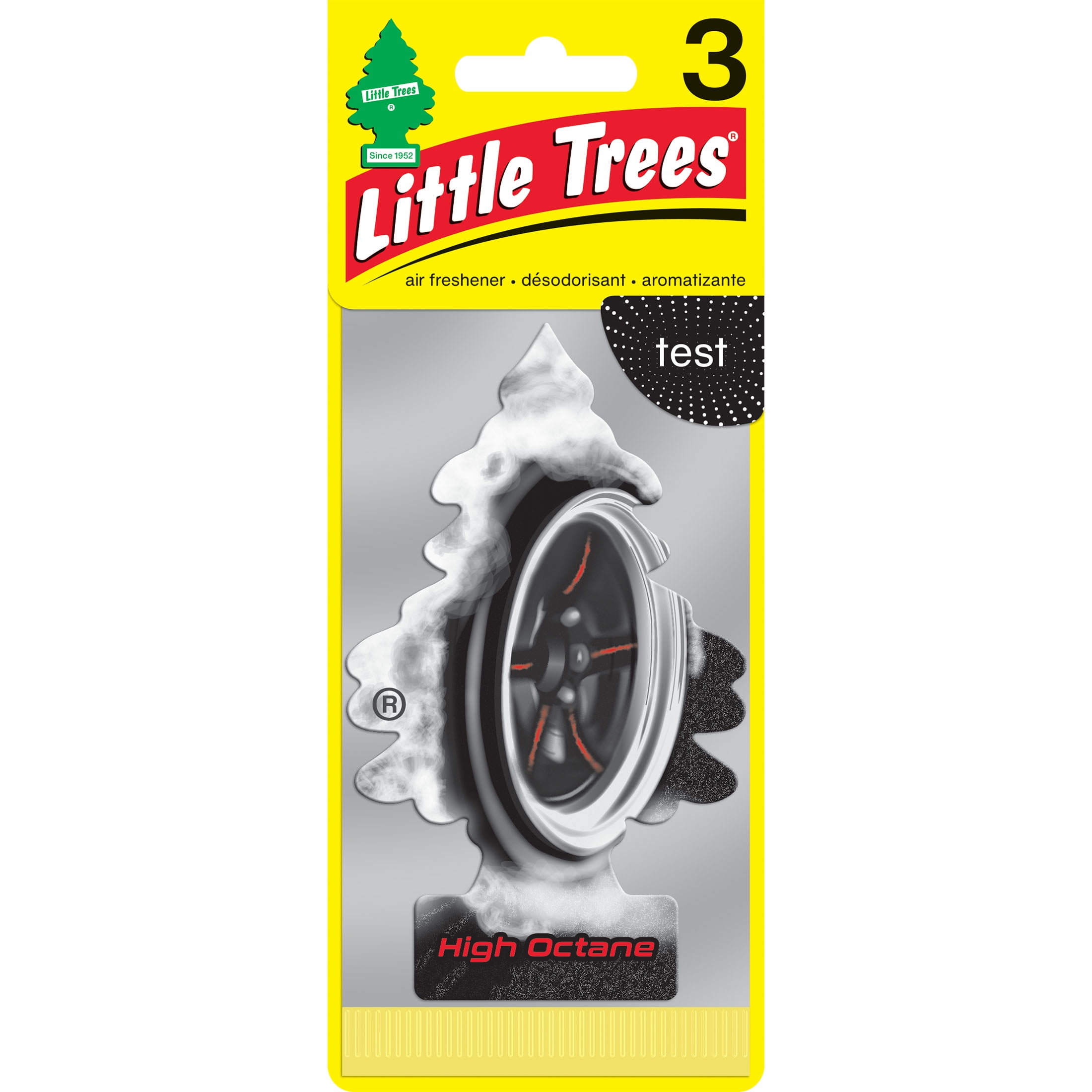 Little Trees Auto Air Freshener, Hanging Card, High Octane Fragrance, 3-Pack