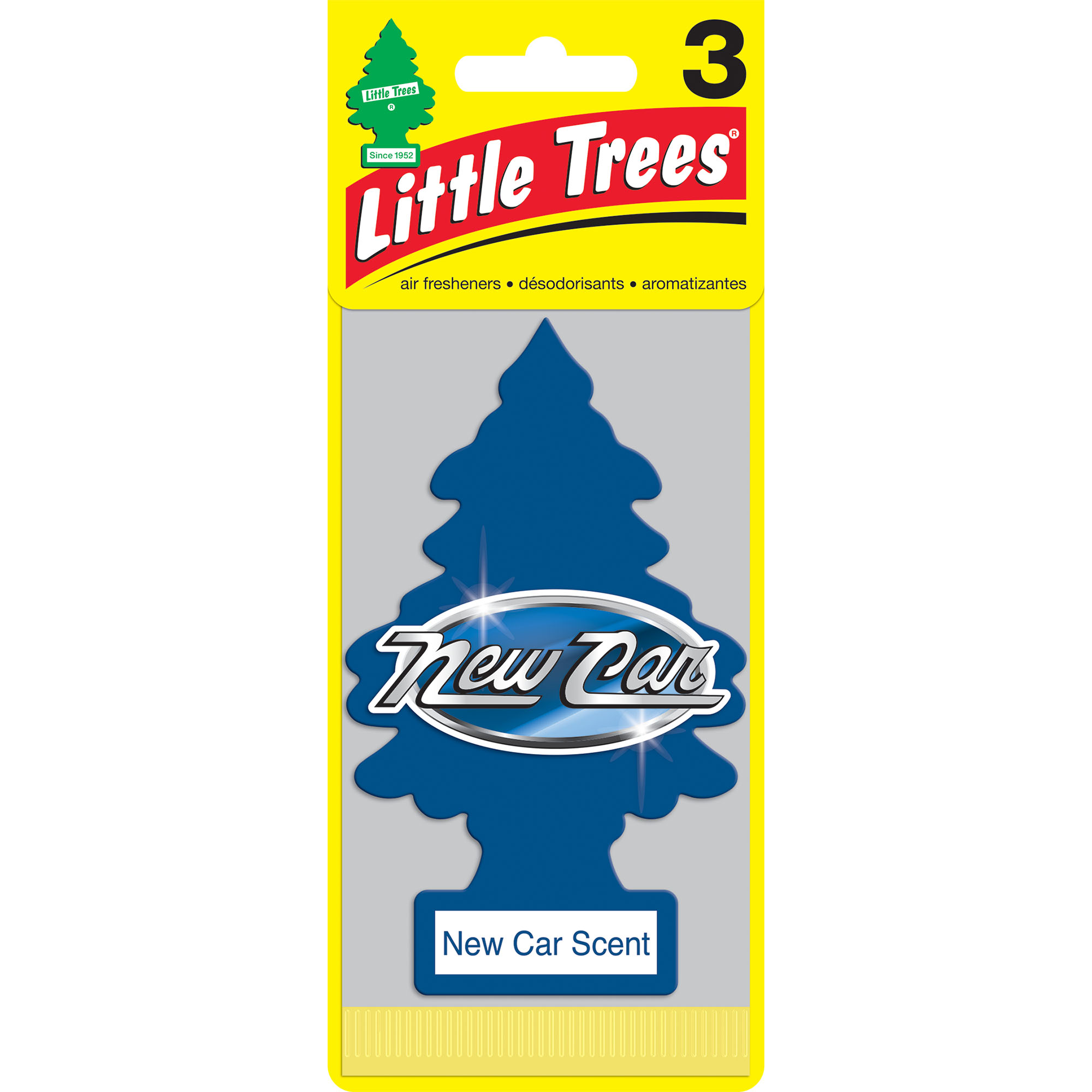 Little Trees Auto Air Freshener, Hanging Card, New Car Scent Fragrance 3-Pack - image 1 of 9