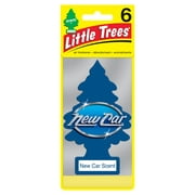 Little Trees Auto Air Freshener, Hanging Card, New Car Scent Fragrance 6-Pack