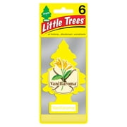 Little Trees Auto Air Freshener, Hanging Card, Vanillaroma Fragrance 6-Pack