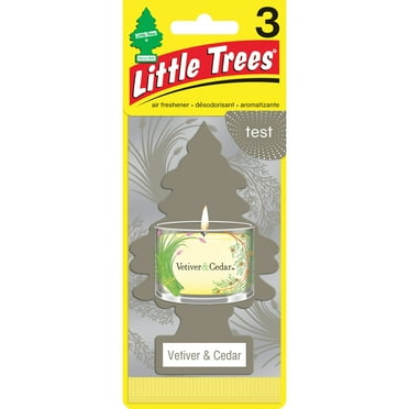 Little Trees Auto Air Freshener, Hanging Card, Vetiver & Cedar Fragrance 3-Pack