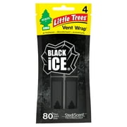 Little Trees Auto Air Freshener, Vent Wrap, Black Ice 4-Pack