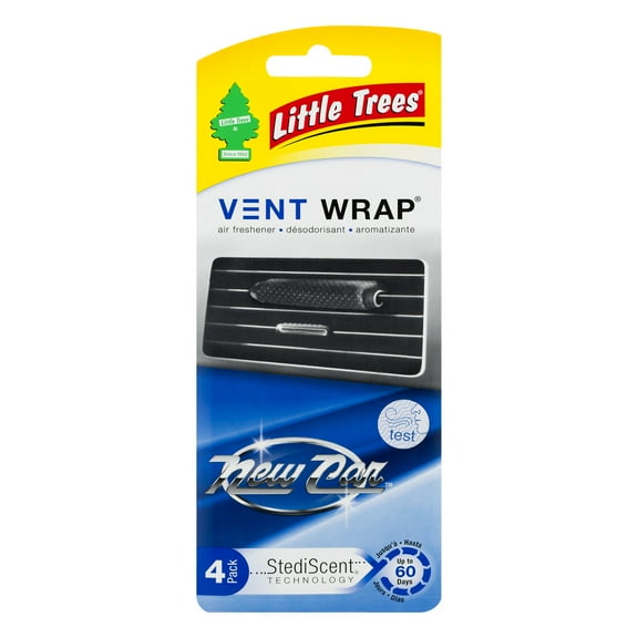 Little Trees Auto Air Freshener, Vent Wrap, New Car Fragrance 4-Pack