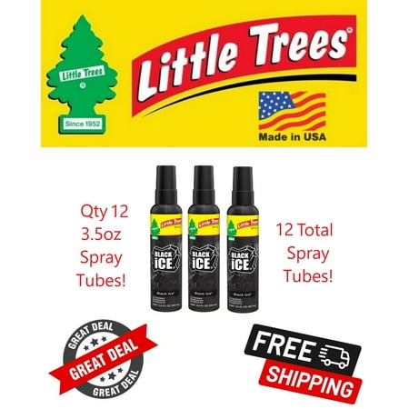 Little Trees Black Ice Scent Car Spray Air Fresheners Non-Aerosol 3.5oz 12 PACK