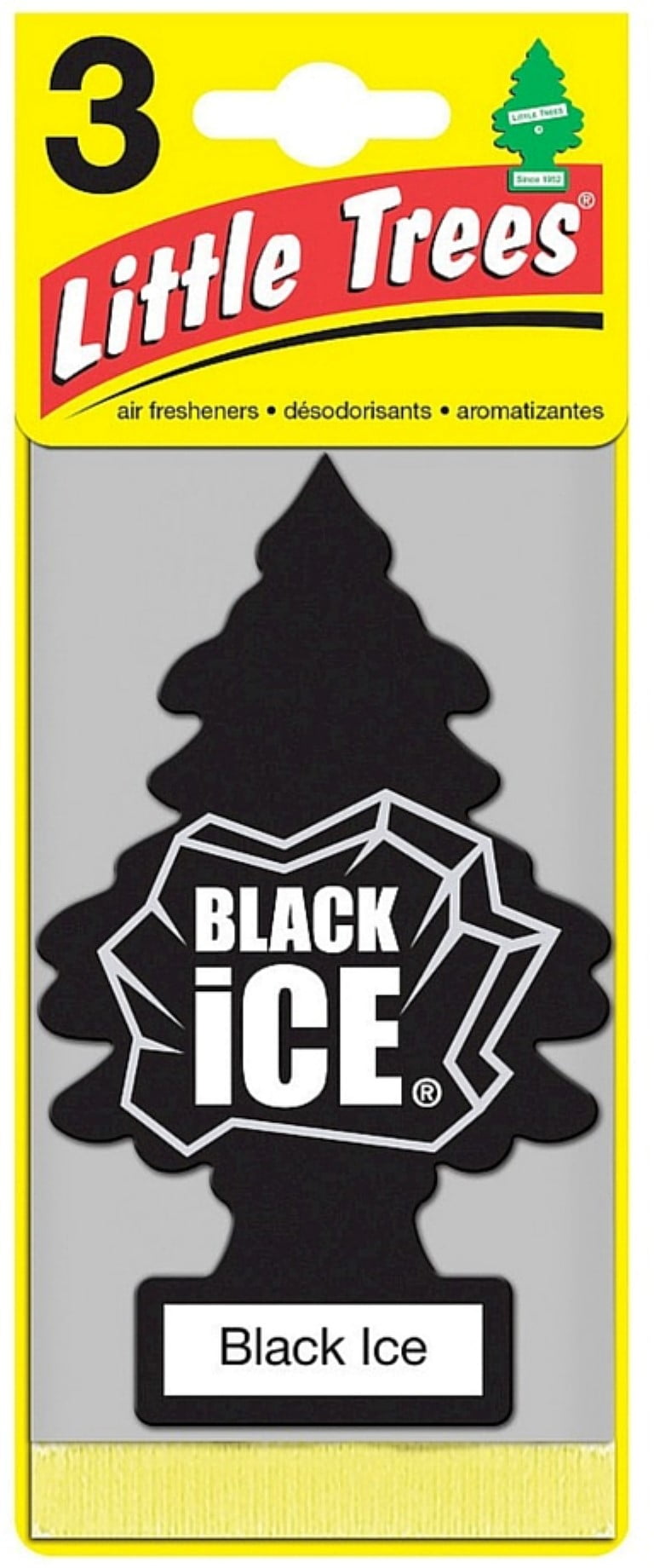 Little Trees Car Air Freshener, Black Ice 3 ea (Pack of 4)
