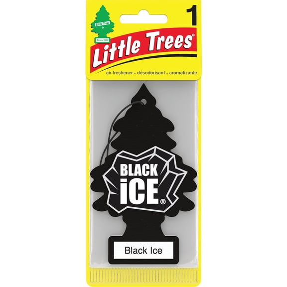 Little Trees Car Air Freshener | Hanging Paper Tree for Home or Car | Black Ice | 3 Pack