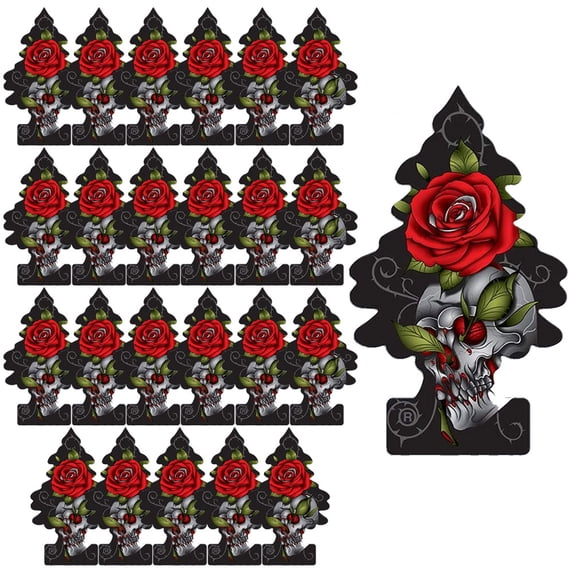 Little Trees Car Air Freshener, Hanging Paper Tree for Home or Car, Rose Thorn, 24 Pack