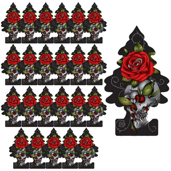 Little Trees Car Air Freshener, Hanging Paper Tree for Home or Car, Rose Thorn, 24 Pack