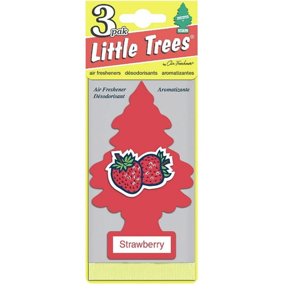 Little Trees Car Air Freshener, Strawberry 3 ea (Pack of 2)