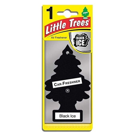 LITTLE TREES Car Air Freshener Hanging Paper Tree, Provides Long Lasting Scent for Car or Home, Black Ice, 10-Pack