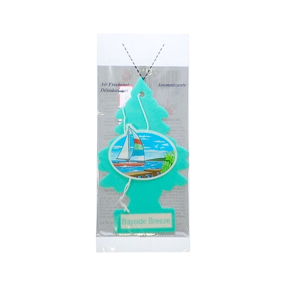 Little Trees Cardboard Hanging Car, Home & Office Air Freshener, Bayside Breeze