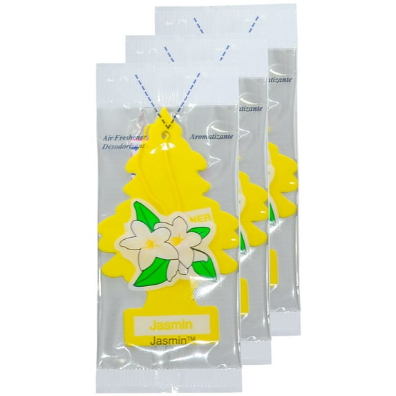 Little Trees Cardboard Hanging Car, Home & Office Air Freshener, Jasmin (3-Pack)