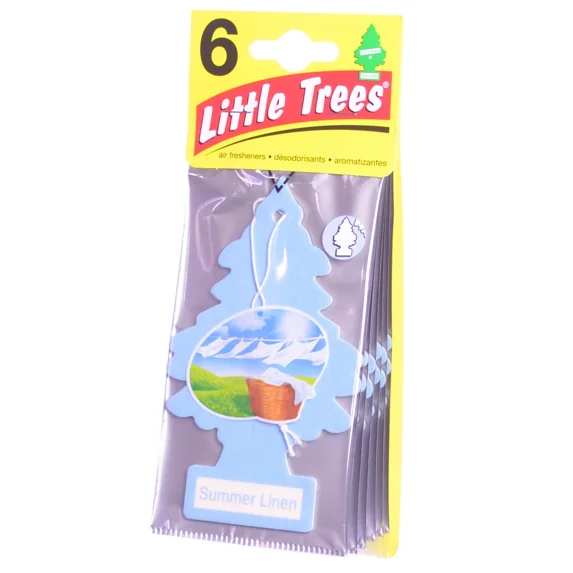 Little Trees Cardboard Hanging Car, Home & Office Air Freshener, Summer Linen -6
