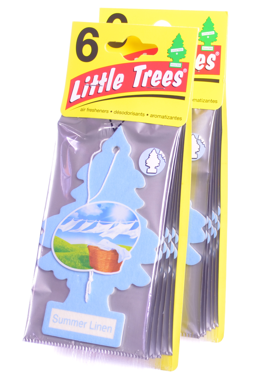 Little Trees Cardboard Hanging Car, Home & Office Air Freshener, Summer  Linen (Pack of 12) 